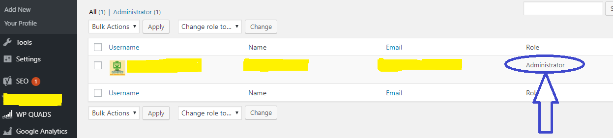 WordPress User Name Settings