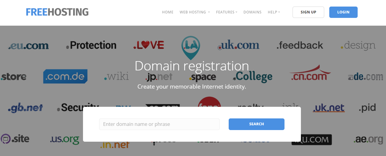 Free website hosting and domain name registration